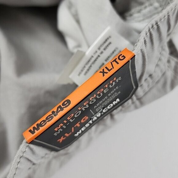 NWT West 49 Men's Mid Length Above Knee Cotton Stretch Shorts Grey Size XL - Picture 8 of 14